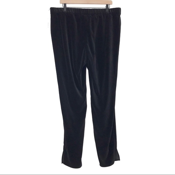 AKRIS PUNTO Mike Black Slit Hem Velvet Pants 14 NWT - Picture 4 of 13